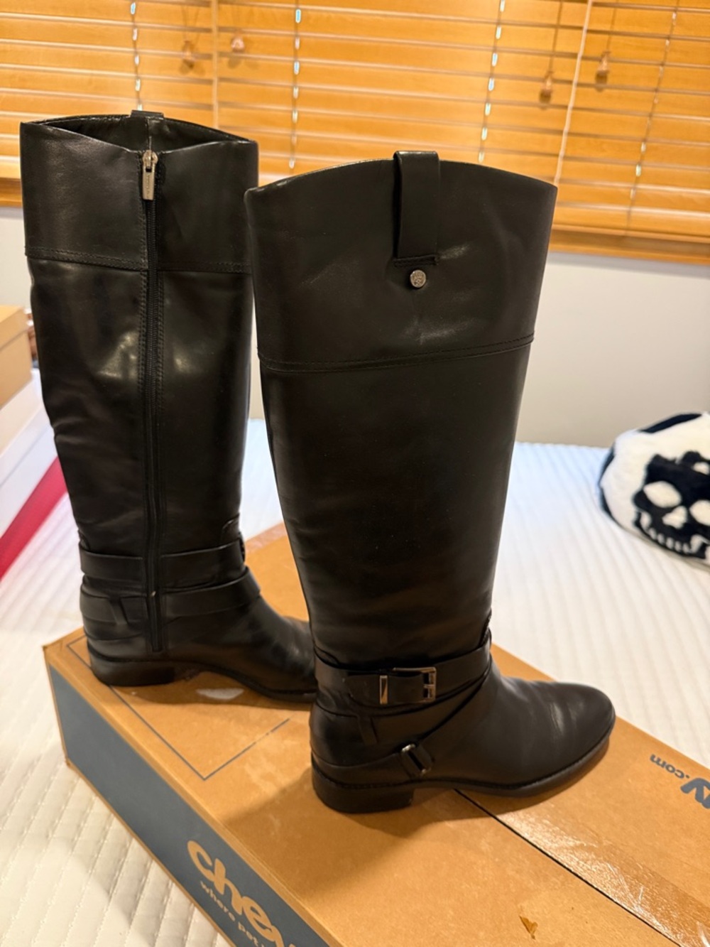Vince Camuto Black Leather High Riding Boots